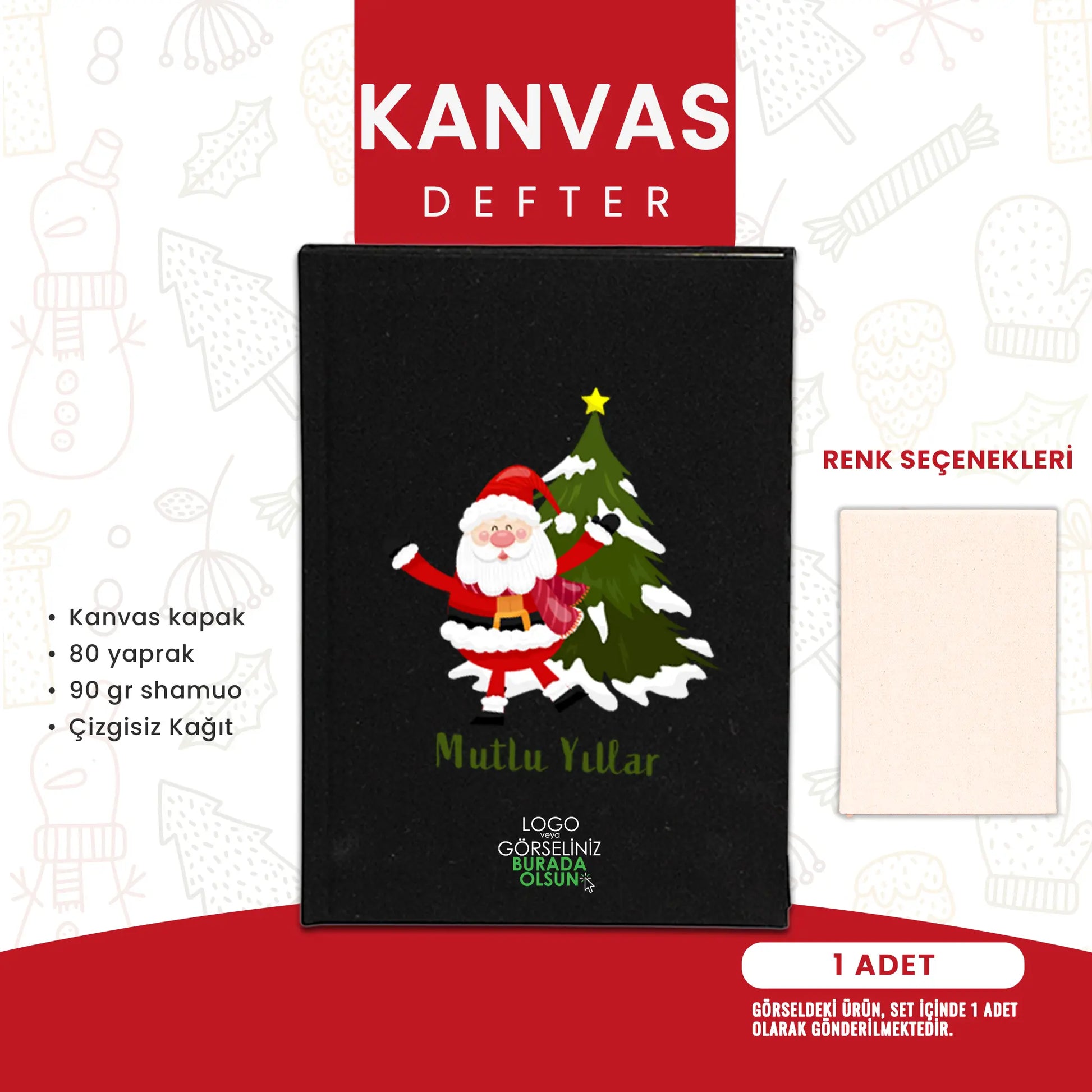 Ofis çalışanları için logolu yılbaşı hediye seti: Sweat, clutch, defter ve çanta 