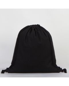 Siyah Bez Sırt Çantası Gabardin - 35x40 cm (Küçük Boy)