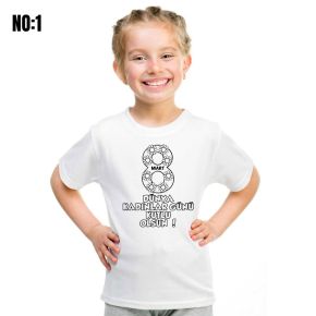 Kadınlar Gününe Özel Boyanabilir Çocuk Tişört 
