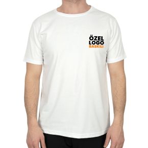 Zarif ve modern: Logo baskılı 1. Kalite Basic Beyaz Renk kısa kollu tişört