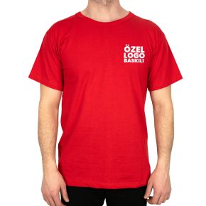 Fırsatı kaçırmayın: Kırmızı renk logo baskılı promosyon tişört